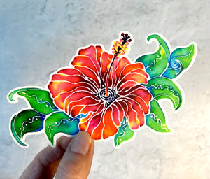 Hibiscus Flower Sticker – Stephanie Kiker Designs